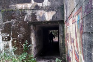 Wanderung Nähe Lanke / Lobetal: Bemalte Ruine vom Lager Koralle